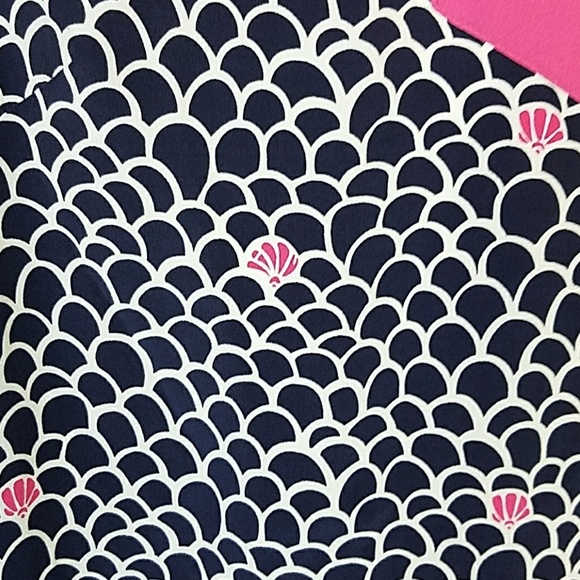 Blue & Pink Seashell Scallop Tunic Shift Dress - Picture 3 of 5